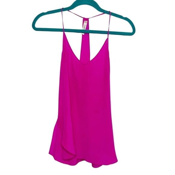 SALE Rory Beca Silk T Back Flowy Blouse Tank Hot Pink Size XS - Picture 1 of 4